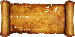 Sas Ahmed névjegykártya
